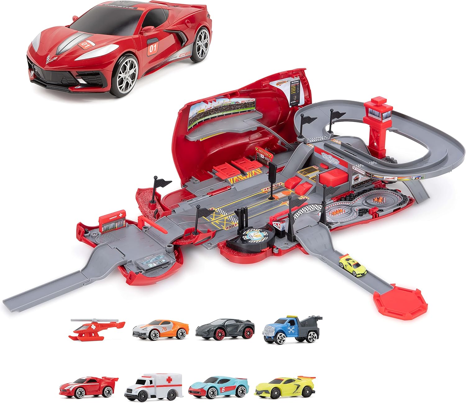 Corvette Raceway Transforming Corvette into Raceway Playset