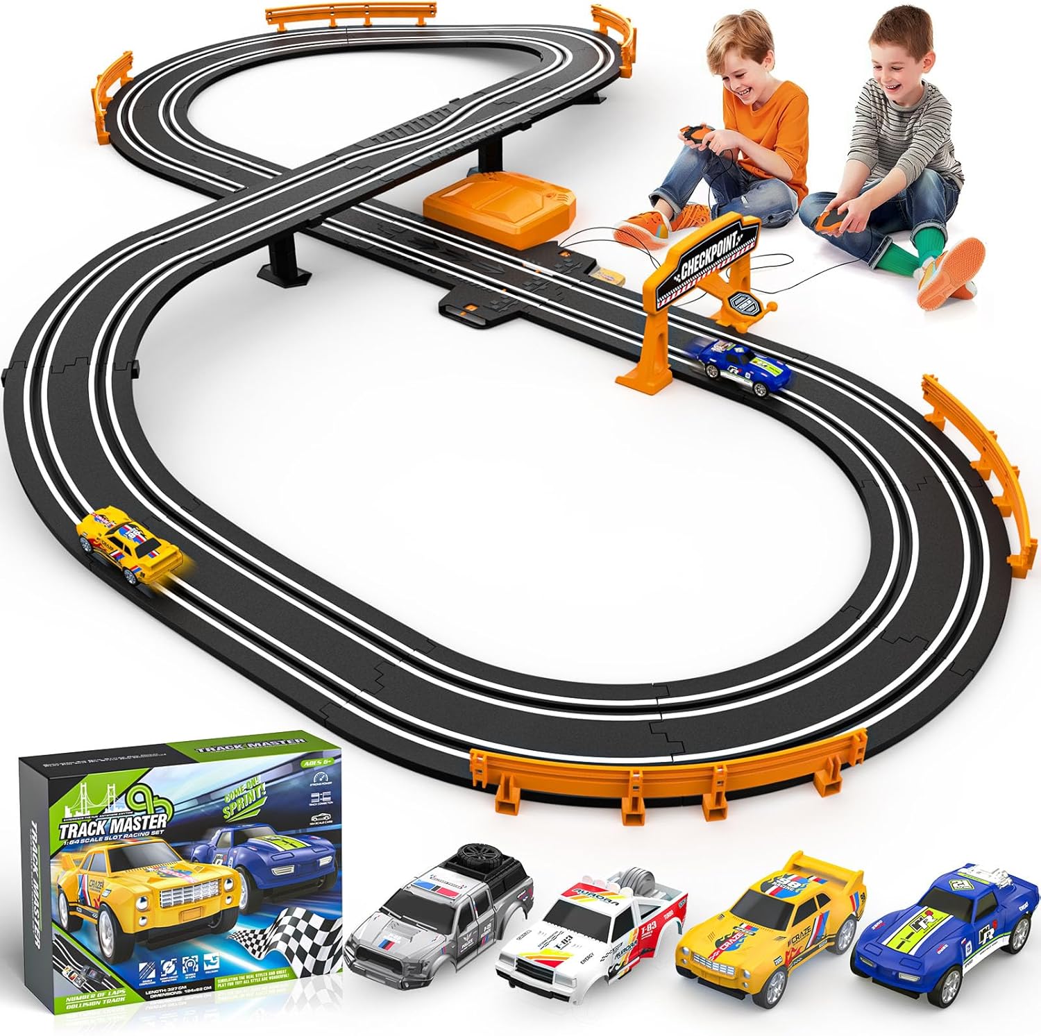 Race Car Track with 2 High-Speed Slot Cars