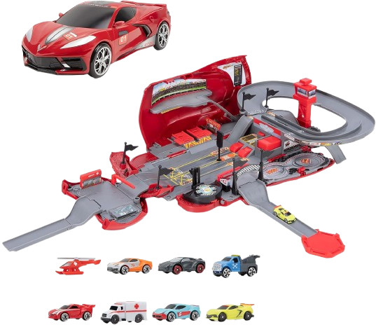 Corvette Raceway Transforming Corvette into Raceway Playset